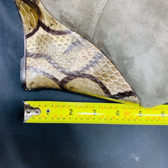 Alexandre Birman Grey Platform Snakeskin Wedges - Picture 10 of 10